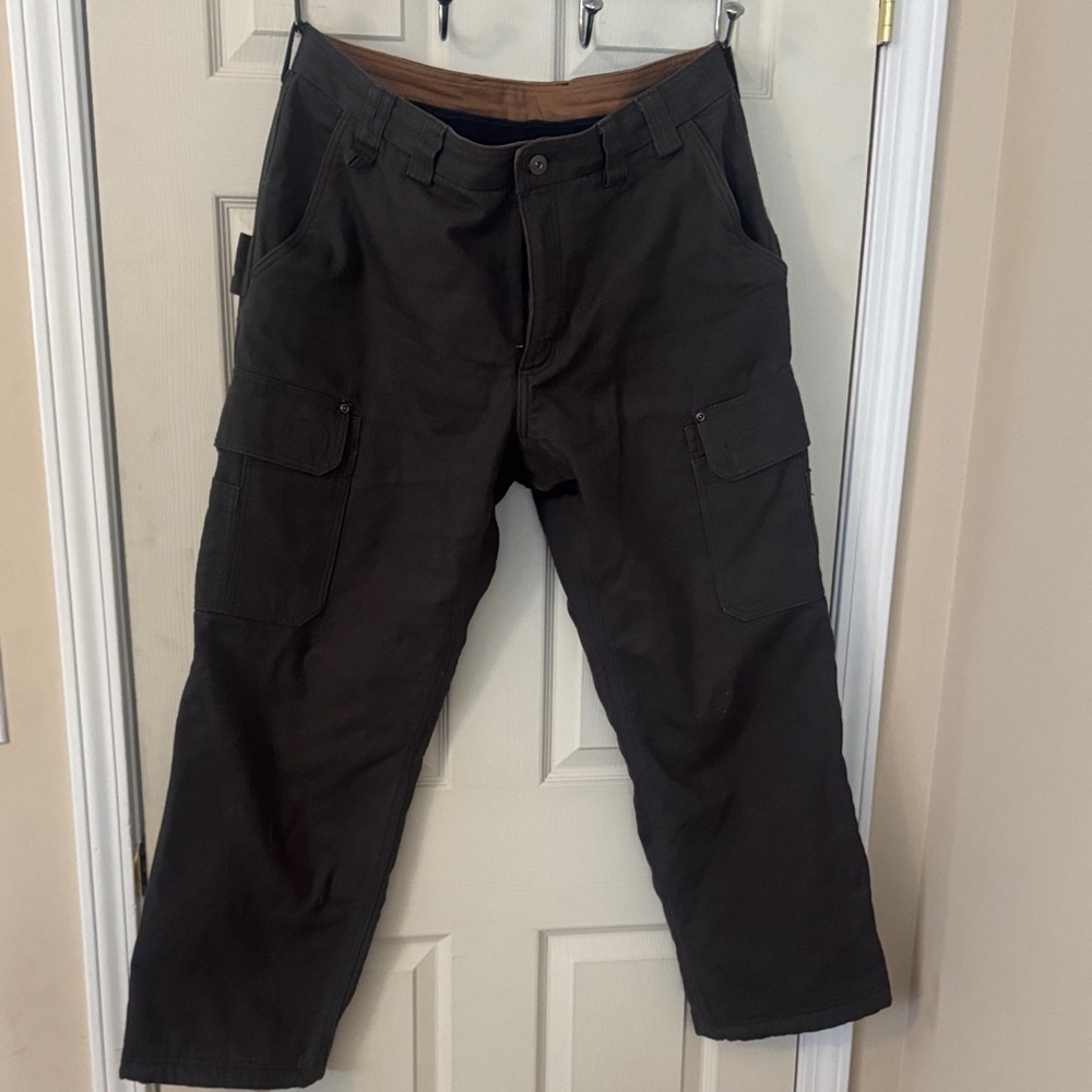Duluth Men's Brown Fleece Lined Cargo Pants
